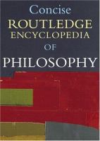 Book Jacket for: Concise Routledge encyclopedia of philosophy.